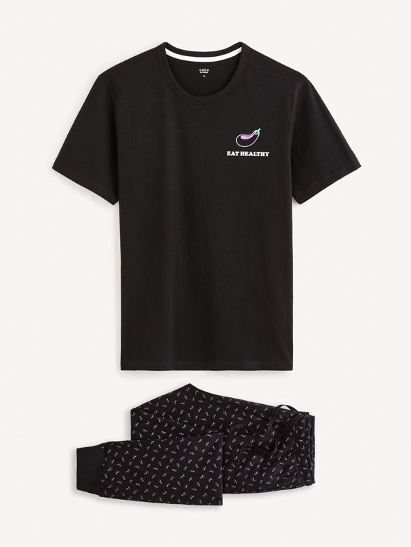 Celio Fekete férfi mintás pizsama Celio Fipyauber