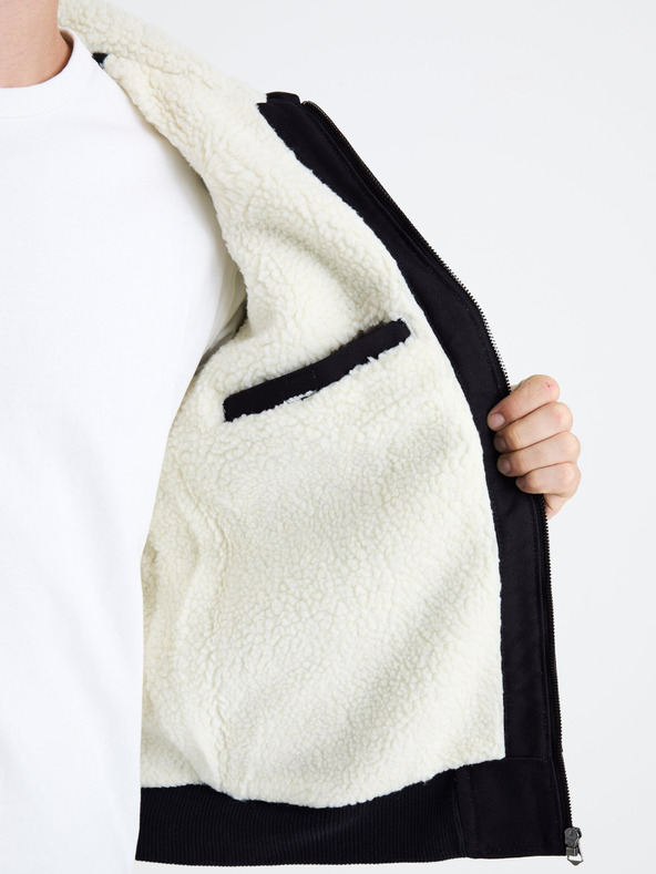 Celio Sötétkék férfi műszőrme kabát Celio Fuhoodie