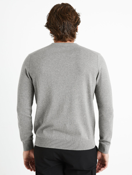 Celio Világosszürke férfi basic pulóver Celio Decotonv
