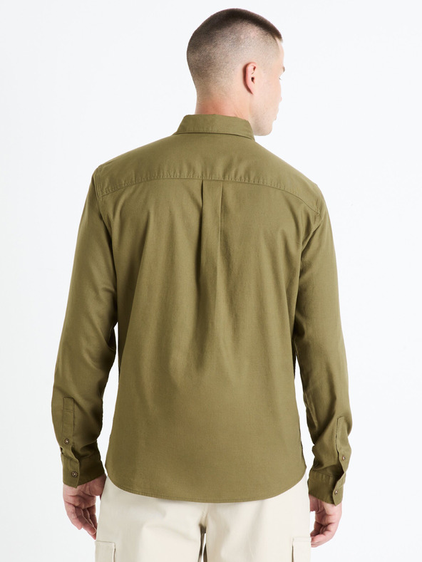 Celio Khaki színű férfi ing Celio Farobone2