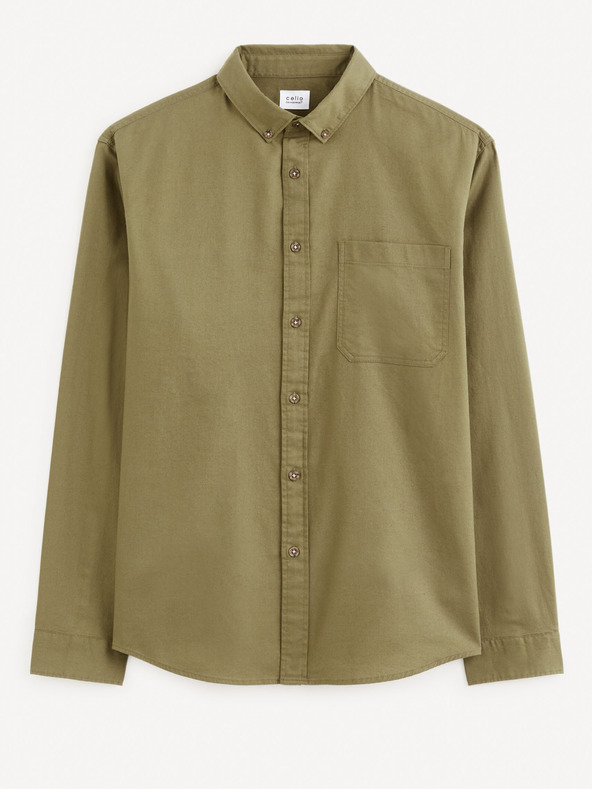 Celio Khaki színű férfi ing Celio Farobone2