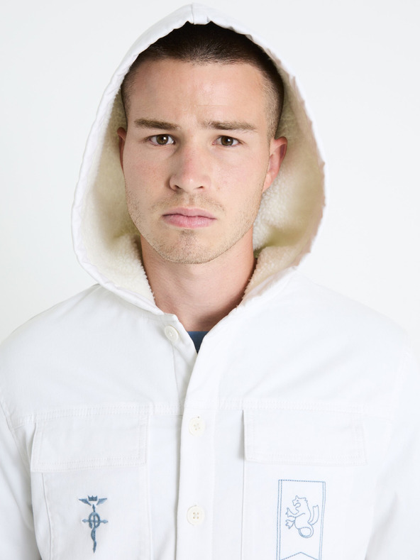 Celio Fehér férfi télikabát műszőrmével Celio Fullmetal Alchemist