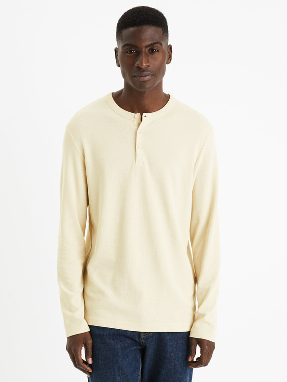 Celio Krémszínű férfi póló Celio Feplay