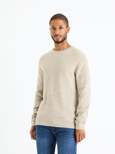 Celio Bézs férfi basic pulóver Celio Femoon