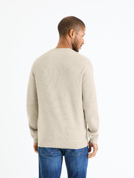 Celio Bézs férfi basic pulóver Celio Femoon