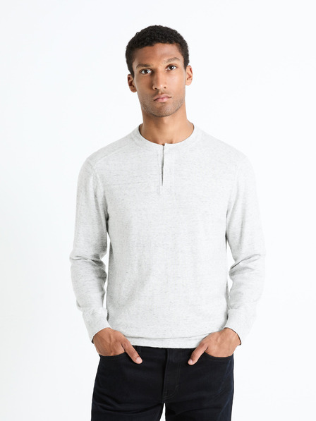Celio Világosszürke férfi basic pulóver Celio Fepax