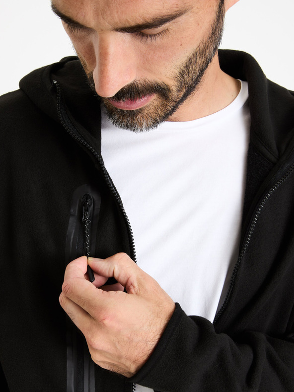 Celio Fekete férfi kapucnis, cipzáras melegítőpulcsi Celio Fecoldyoke