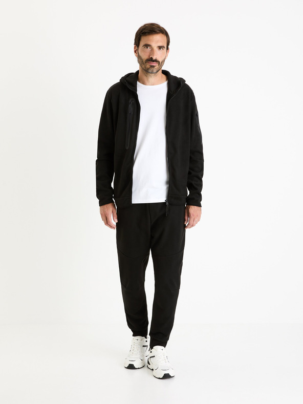 Celio Fekete férfi kapucnis, cipzáras melegítőpulcsi Celio Fecoldyoke