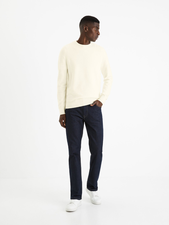 Celio Krémszínű férfi alap pulóver Celio Felinode