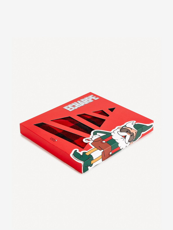 Celio Fekete és piros férfi kockás sál Celio