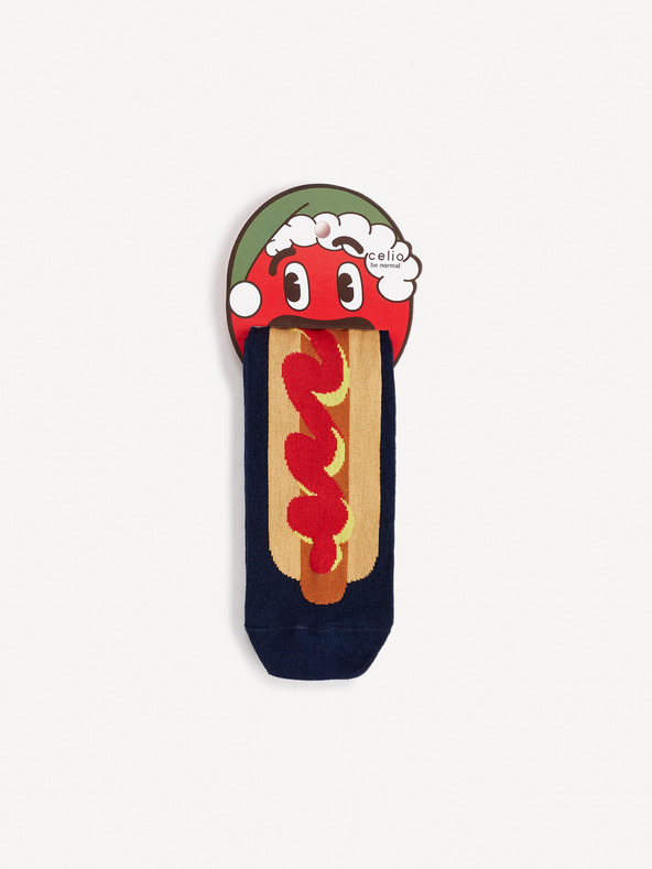 Celio Sötétkék férfi mintás Celio Hot Dog zokni