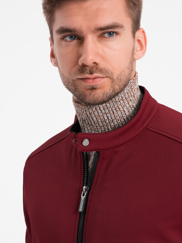 Ombre Clothing Férfi bordó könnyű dzseki Ombre Clothing BIKER BIKER