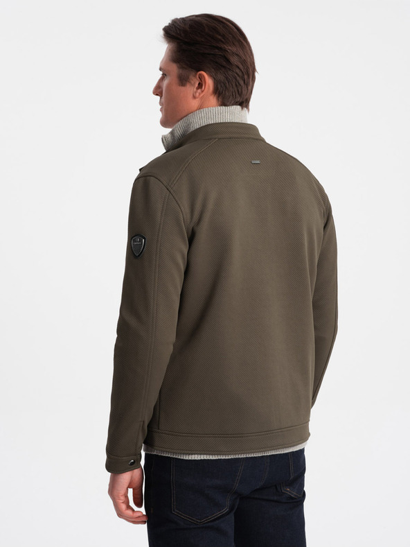 Ombre Clothing Khaki színű férfi könnyű dzseki Ombre Clothing BIKER