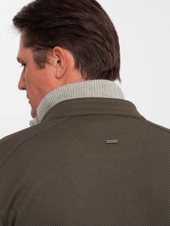 Ombre Clothing Khaki színű férfi könnyű dzseki Ombre Clothing BIKER