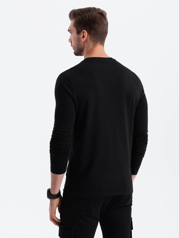 Ombre Clothing Fekete férfi póló Ombre Clothing