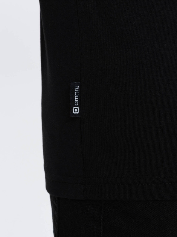 Ombre Clothing Fekete férfi póló Ombre Clothing