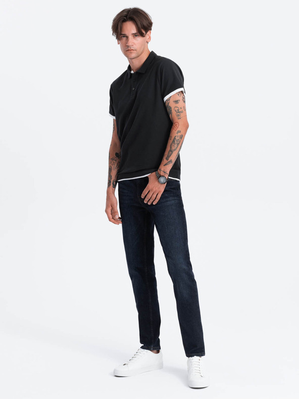 Ombre Clothing Fekete férfi póló póló Ombre ruházat