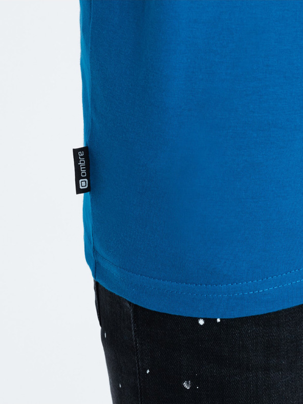 Ombre Clothing Kék férfi gombos ing Ombre ruházat HENLEY