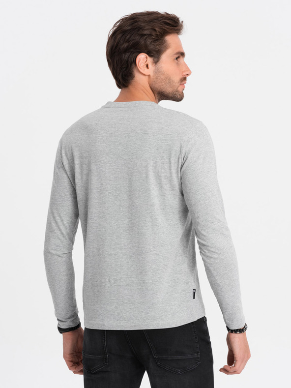 Ombre Clothing Szürke férfi gombos ing Ombre Clothing HENLEY Ombre Clothing HENLEY