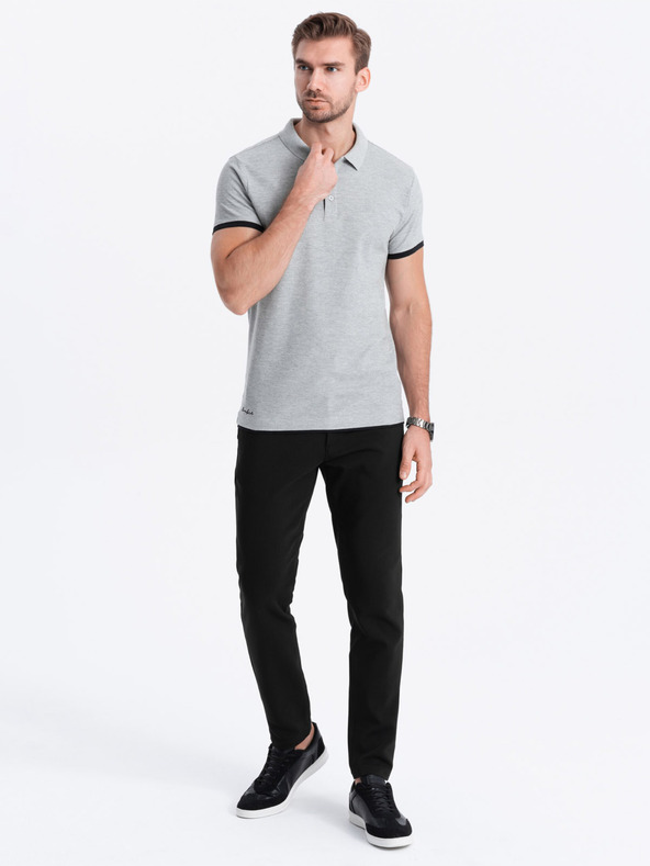 Ombre Clothing Szürke férfi póló póló Ombre Ruházat