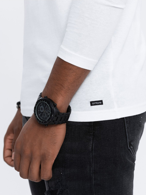 Ombre Clothing Fehér férfi gombos ing Ombre Clothing HENLEY HENLEY