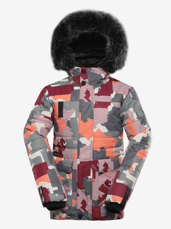 ALPINE PRO Szürkés-rózsaszín lánykabát PTX Alpine Pro Werdo membránnal