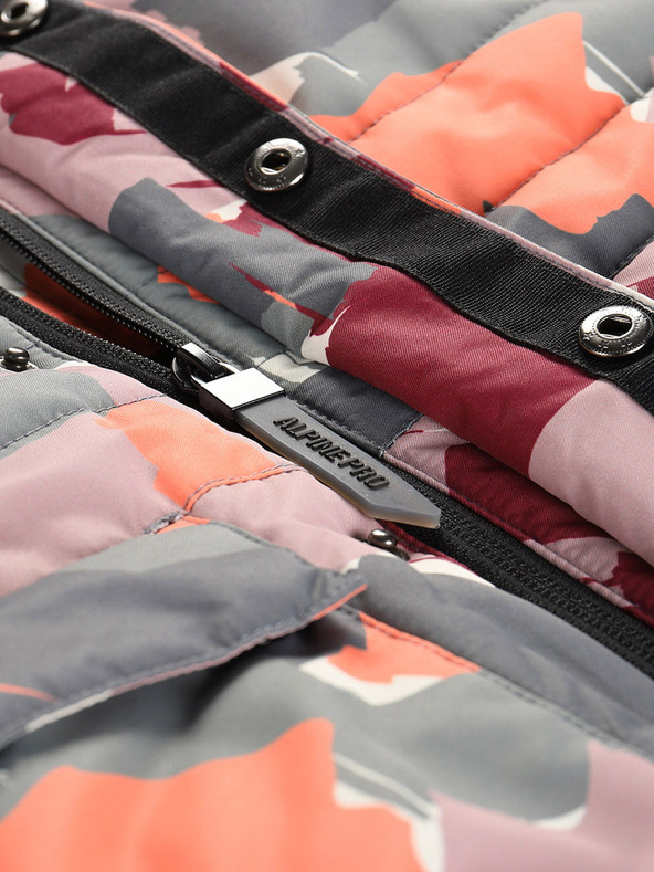 ALPINE PRO Szürkés-rózsaszín lánykabát PTX Alpine Pro Werdo membránnal