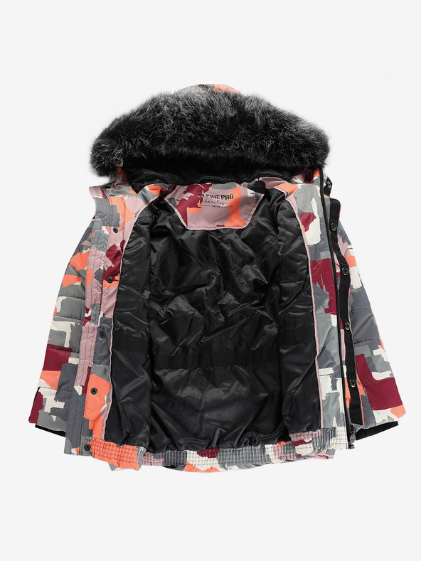 ALPINE PRO Szürkés-rózsaszín lánykabát PTX Alpine Pro Werdo membránnal