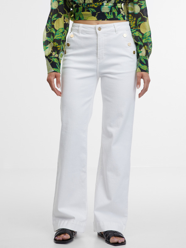 Orsay ORSAY fehér női széles szárú farmer