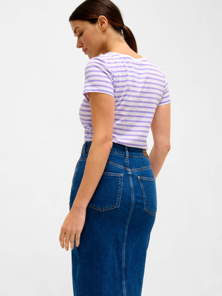 Orsay ORSAY lila-fehér csíkos póló