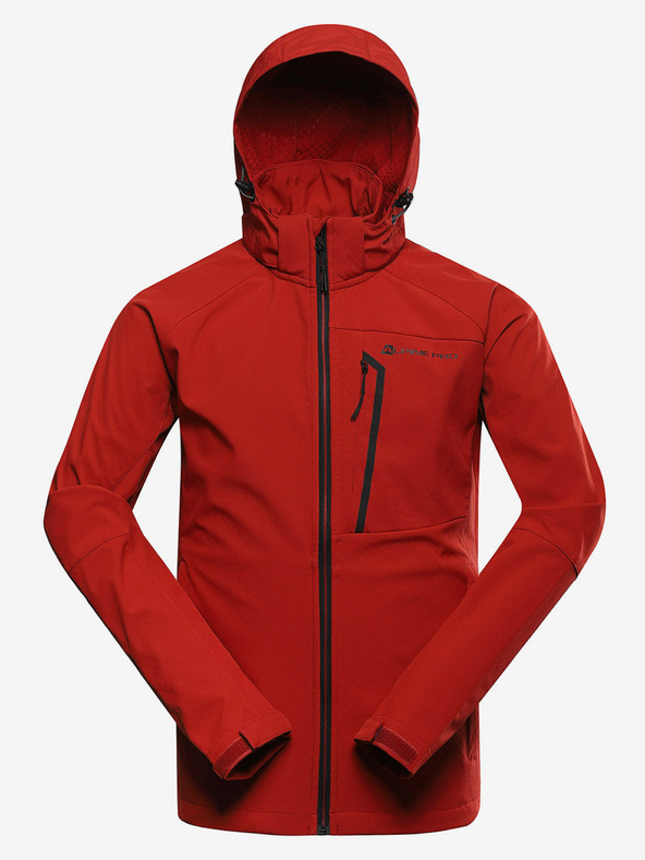 ALPINE PRO Piros férfi softshell dzseki membránnal Alpine Pro Hoor piros férfi softshell kabát
