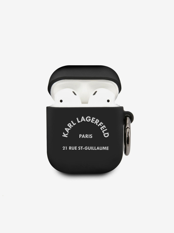 Karl Lagerfeld Rue St Guillaume szilikon tok az Airpods 1/2 fekete Karl Lagerfeld készülékhez