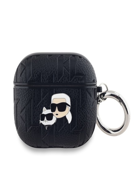 Karl Lagerfeld Karl Lagerfeld PU dombornyomott Karl és Choupette fejek tok az AirPods 3 készülékhez Fekete