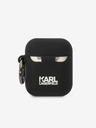 Karl Lagerfeld 3D logó NFT Karl Head szilikon tok Airpods 1/2 fekete Karl Lagerfeld fekete Karl Lagerfeldhez