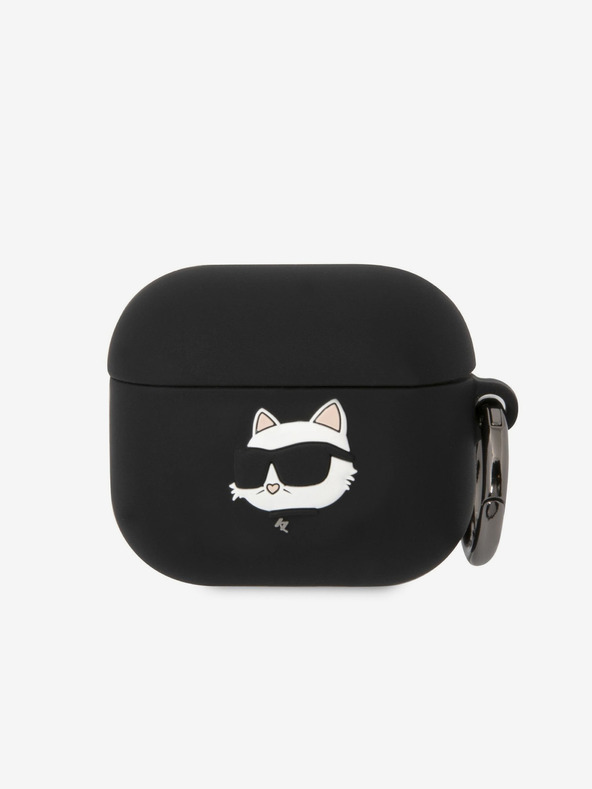 Karl Lagerfeld 3D Logo NFT Choupette Head szilikon tok az Airpods 3-hoz Fekete Karl Lagerfeld