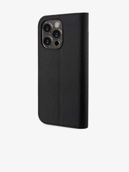 Karl Lagerfeld PU Saffiano Karl és Choupette Karl Lagerfeld NFT könyv tok iPhone 13 Pro fekete Karl Lagerfeld fekete iPhone 13 Pro-hez