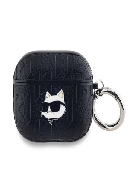 Karl Lagerfeld Karl Lagerfeld PU dombornyomott Choupette fej tok az AirPods 3-hoz Fekete