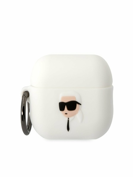 Karl Lagerfeld Karl Lagerfeld 3D logós NFT Karl Head szilikon tok Airpods Pro 2 készülékhez Fehér