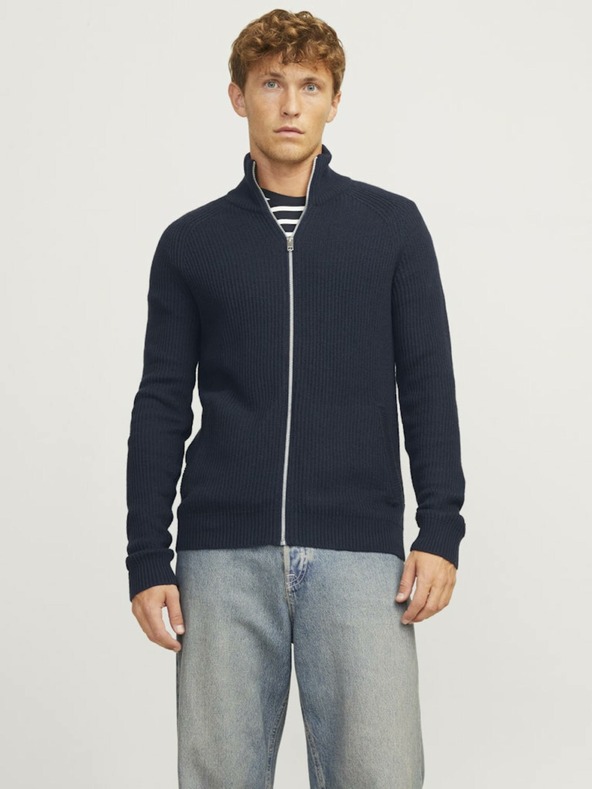 Jack & Jones Sötétkék férfi Jack & Jones cipzáras pulóver