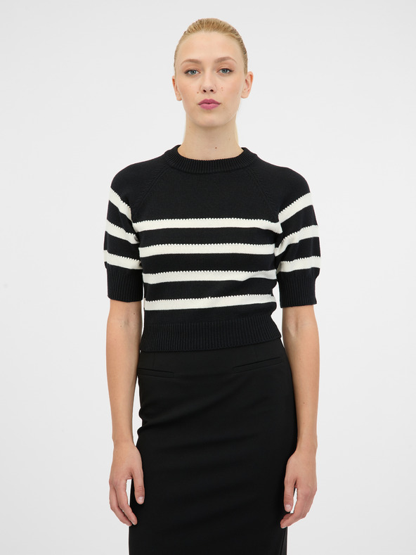 Orsay ORSAY fekete női rövid ujjú pulóver