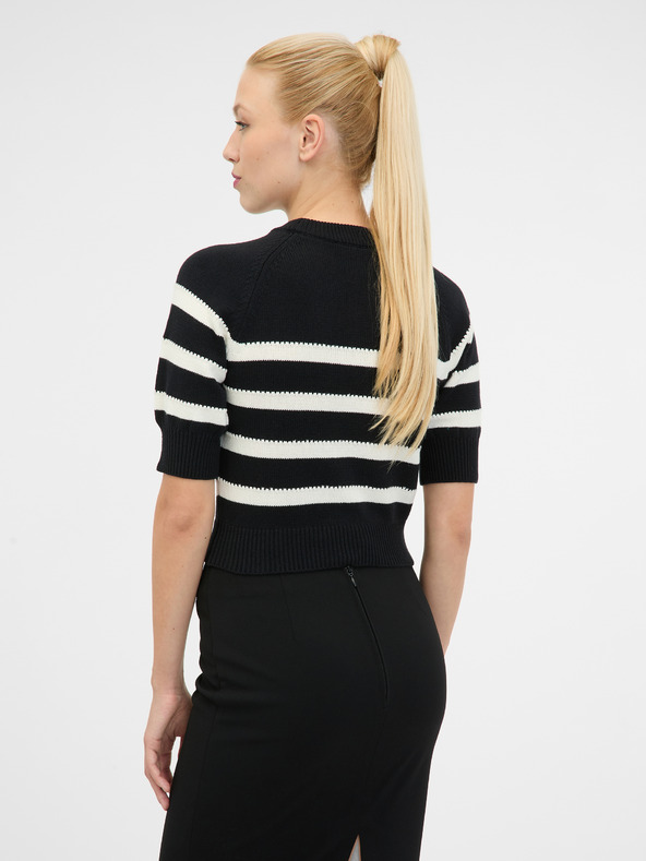 Orsay ORSAY fekete női rövid ujjú pulóver