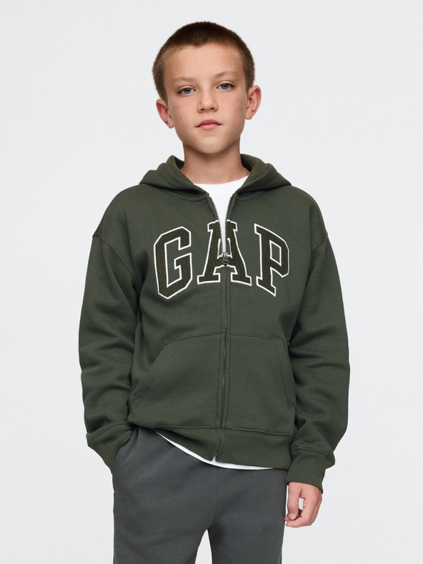 GAP Gyerek pulóver logóval és fleece béléssel GAP