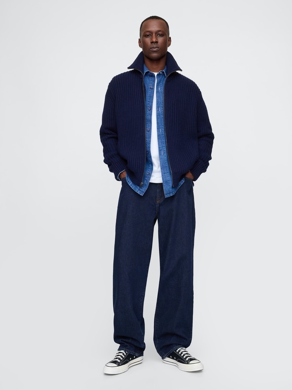 GAP Cipzáras bordázott kardigán GAP