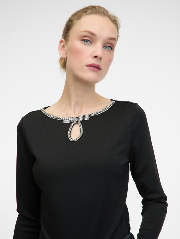 Orsay ORSAY fekete női hosszú ujjú blúz