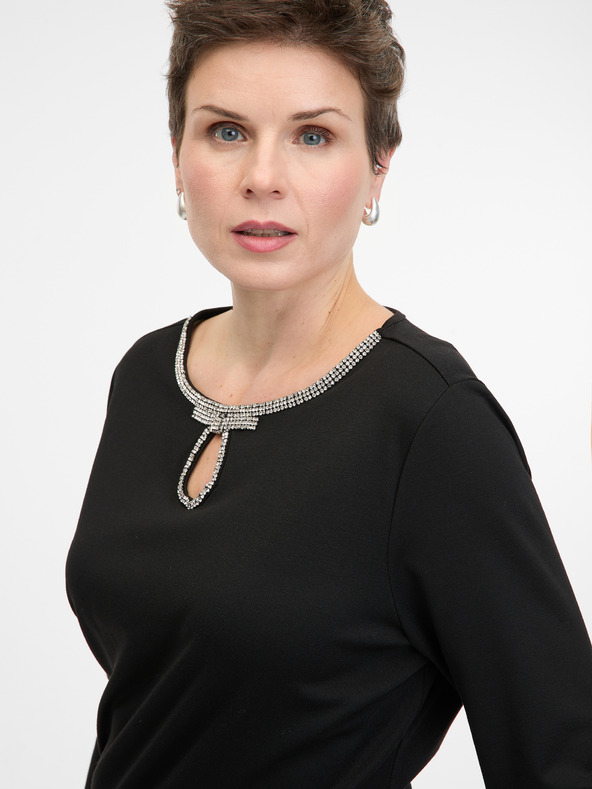 Orsay ORSAY fekete női hosszú ujjú blúz