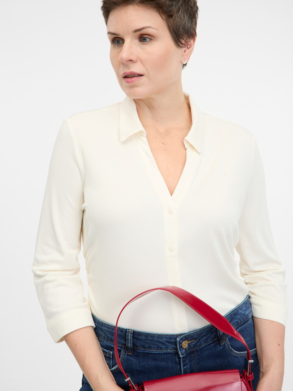 Orsay ORSAY krémszínű női galléros blúz