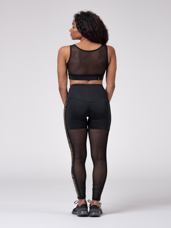 Nebbia Fekete női átlátszó sport leggings Nebbia