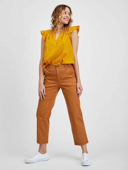 GAP Kalhoty khaki girlfriend high rise GAP