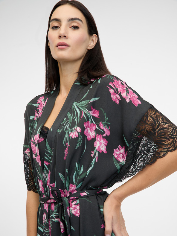 Orsay ORSAY fekete női szatén fürdőköpeny