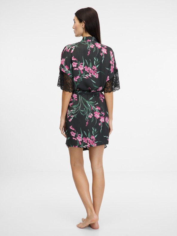 Orsay ORSAY fekete női szatén fürdőköpeny